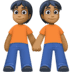 🧑🏾‍🤝‍🧑🏾 people holding hands: medium-dark skin tone display on Facebook